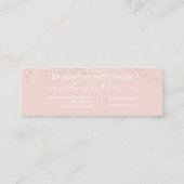 Roos glitter blush afspraak mini visitekaartje (Achterkant)