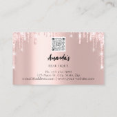 Roos Glitter Closet Hanger Boutique QR Code Visitekaartje (Achterkant)