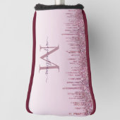 Roos Glitter Drift Gepersonaliseerd Monogram en na Golfheadcover (Draai 90)