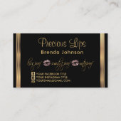 Roos Glitter en gouden lippen Visitekaartje (Achterkant)