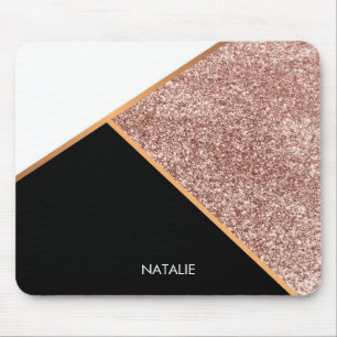 Roos Glitter Geometric Muismat