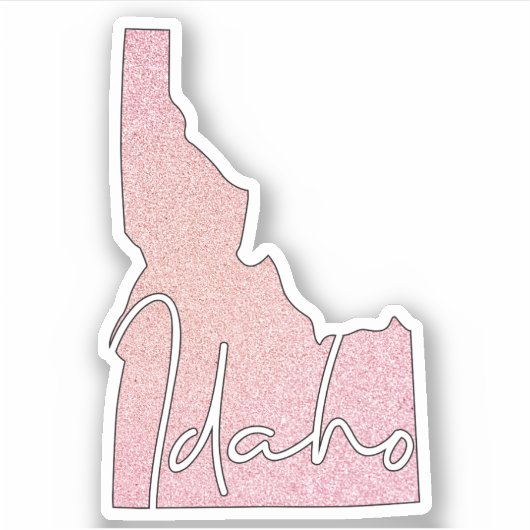 Roos Glitter Idaho State Sticker (Voorkant)
