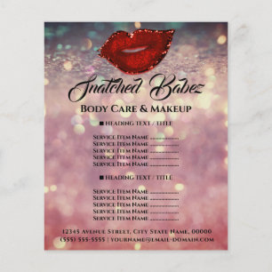 Roos Glitter Kus Lippen Prijslijst Glitter Flyer