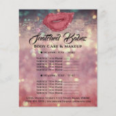 Roos Glitter Kus Lippen Prijslijst Make-up Flyer (Voorkant)