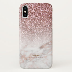 Roos Glitter & Marble Ombre iPhone X Hoesje