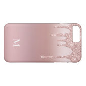 Roos Glitter Ombre Roze Blush Monogram Case-Mate iPhone Case (Achterkant (Horizontaal))