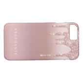 Roos Glitter Ombre Roze Blush Naam Case-Mate iPhone Case (Achterkant (Horizontaal))