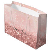 Roos Glitter Weddenschap Bridal Gold Confetti Grot Groot Cadeauzakje (Achterkant Gekanteld)