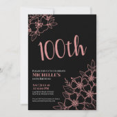 Roos Gold 100e verjaardagsfeestje Kaart (Voorkant)