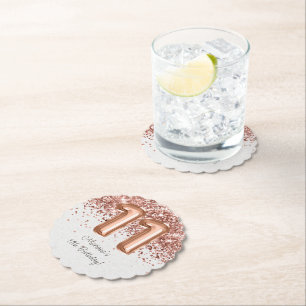 Roos Gold 11e verjaardagsfeestje Kartonnen Onderzetters