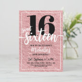 Roos Gold 16e verjaardagsfeest Kaart (Staand voorkant)