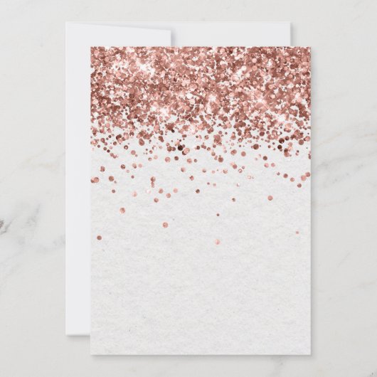 Roos Gold 17e verjaardagsfeestuitnodiging Kaart (Achterkant)