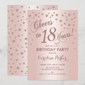 Roos Gold 18e verjaardagsfeestje Kaart (Voorkant / Achterkant)