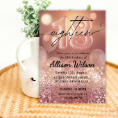 Roos Gold 18e verjaardagsfeestje uitnodigingen voo