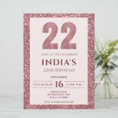 roos Gold 22e verjaardag Kaart (Staand voorkant)