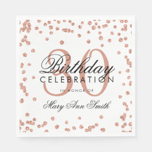 Roos Gold 30e verjaardag Glitter Confetti White Servet