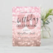 Roos Gold 30e verjaardag Glitter Licht Kaart (Staand voorkant)