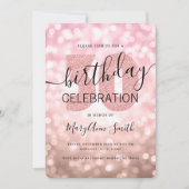 Roos Gold 30e verjaardag Glitter Licht Kaart (Voorkant)