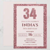 roos Gold 34e verjaardagsfeestje Kaart (Voorkant / Achterkant)