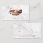 Roos Gold 3D Lips Marble Afspraakkaart Afsprakenkaartje (Voorkant / Achterkant)