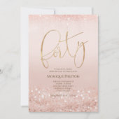 Roos Gold 40e 40e verjaardag Kaart (Voorkant)