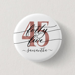 Roos Gold 45th Birthday Button