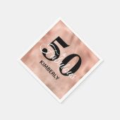 Roos Gold 50 en Fabulous Glam Birthday Party Servet (Hoek)