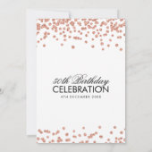 Roos Gold 50e verjaardag Glitter Confetti Kaart (Achterkant)