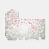 Roos Gold 50e verjaardag Hartelijk dank Floral Sil Bedankdoosjes (Uitgevouwen)