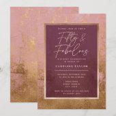 Roos Gold 50e verjaardag Kaart (Voorkant / Achterkant)