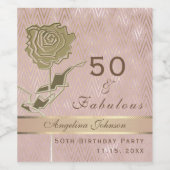 Roos Gold 50e verjaardag Wijn Etiket (Enkel label)