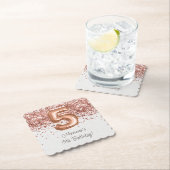 Roos Gold 5e verjaardagsfeestje Kartonnen Onderzetters (Insitu)