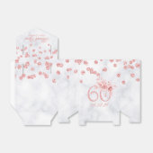 Roos Gold 60e verjaardag Hartelijk dank Floral Mar Bedankdoosjes (Uitgevouwen)