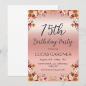 Roos Gold 75e verjaardag Kaart (Voorkant / Achterkant)