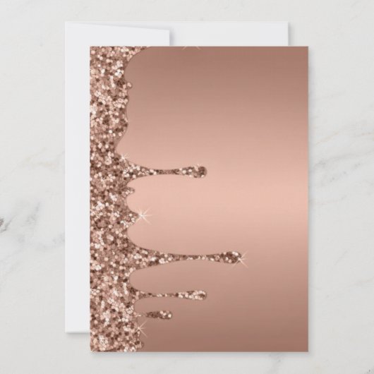 Roos Gold 90th Ninety Drip Elegant Birthday Kaart (Achterkant)