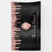 Roos Gold aardbei Glitter Drip Confection Black Spandoek (Verticaal)