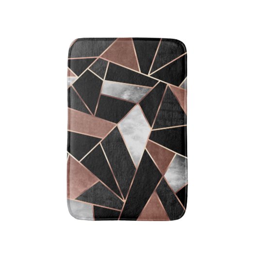 Roos Gold Abstract Pattern Bath Mat (Voorkant Verticaal)