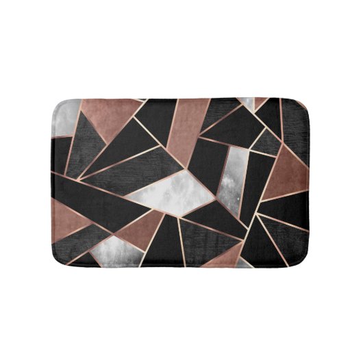 Roos Gold Abstract Pattern Bath Mat (Voorkant)