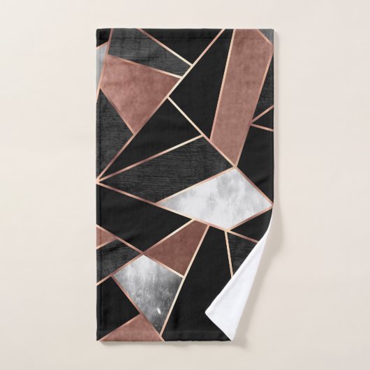 Roos Gold Abstract Pattern Bath Towel Set Bad Handdoek (Handdoek)