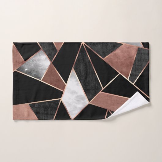 Roos Gold Abstract Pattern Bath Towel Set Bad Handdoek (Handdoek)