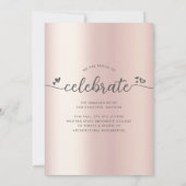 Roos Gold Afstuderen Foto Modern Script Hearts Aankondiging (Achterkant)