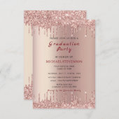 Roos Gold Afstuderen Invitation Ontwerp je eigen Kaart (Voorkant / Achterkant)