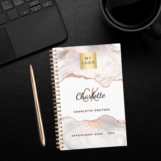 Roos Gold Agaat Monogram logo Business 2025 Planner
