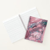 Roos Gold Agate Geode Chic Sparkle Monogram Notitieboek (Binnen)