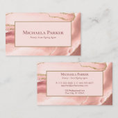 Roos Gold Agate Geode Professional Visitekaartje (Voorkant / Achterkant)