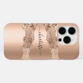Roos gold agate marmer name script Case-Mate iPhone case (Achterkant (horizontaal))