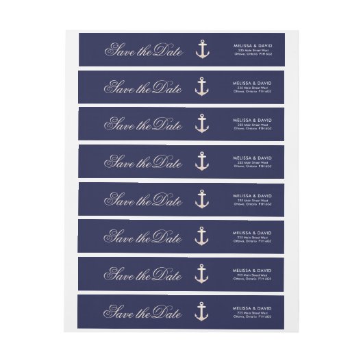 Roos Gold Anchor RSVP Wraparound Label (Vel)
