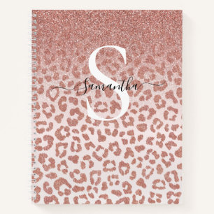 Roos Gold Animal Print Glittery Gradient Notitiebo Notitieboek