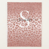 Roos Gold Animal Print Glittery Gradient Planner (Voorkant)