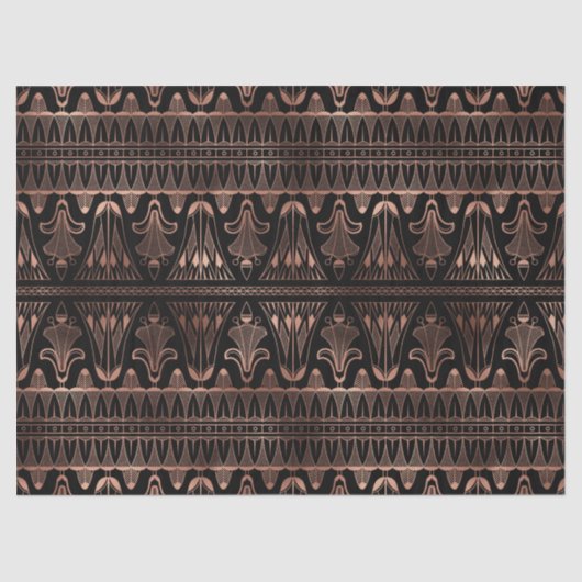 Roos Gold Art Deco over zwarte ontkoppeling Tissuepapier (Voorkant)